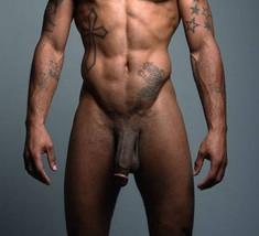 Naked black man, a giant black penis